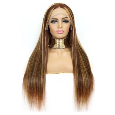 China Body Wave Piano Straight Highlight 13X4 Lace Front Wigs For Color Woman Brazilian Straight Lace Front Human Hair Wigs for sale