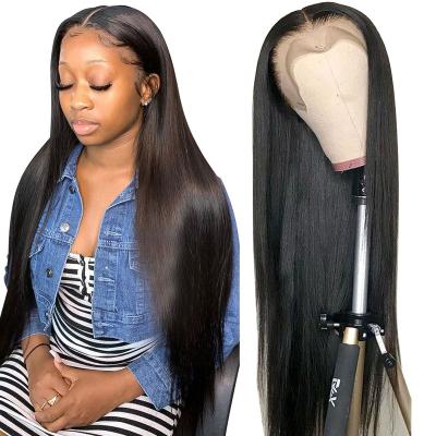 China Cheap Body Wave 30inch Wigs With Lowest Price Pre Plucked Straight Lace Front Human Hair Wigs Raw Indian Virgin Hair HD For Black Women for sale