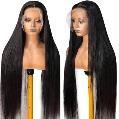 China Wholesale 180% Full Body Wave 99j Density 13x4 13x6 Brazilian Hair Straight Transparent Lace Front Human Hair Wigs For Color Women for sale