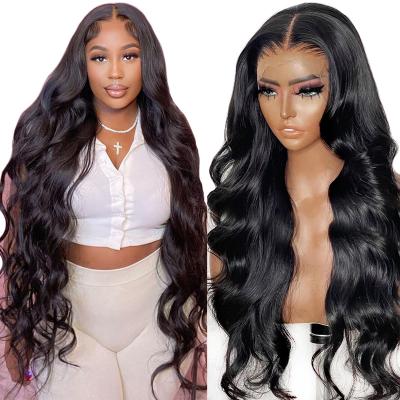 China Cheap Body Wave 30 32 Inch 13x6 HD Lace Front Wig Brazilian Virgin Hair Transparent Body Wave 360 ​​Lace Front Human Hair Wigs for sale