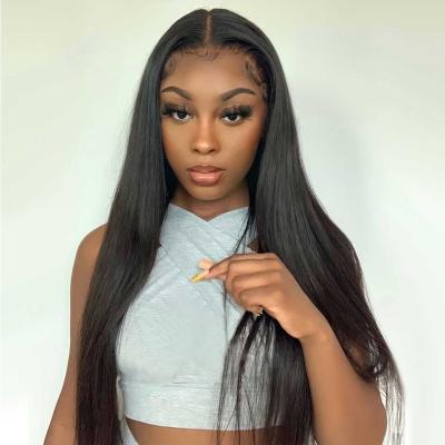 China Sheer Brazilian Body Wave 13x6 Cuticle Aligned Straight Hair Full HD 360 Glueless Lace Front Wig Virgin Human Hair Wholesale for sale