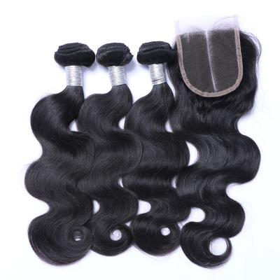 China Wholesale Raw Brazilian Remy Virgin Hair Bundles Body Weave Cuticle Aligned Hair Vendor 12A Water Wave 1b/Pink Hair Bundles With 4x4 Closure for sale