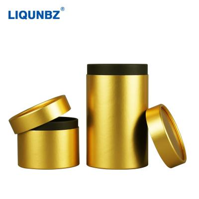 China Recycled materials produce various types of circular gold card paper packaging boxes, paper boxes, manufacturers produce sandalwood paper cylind for sale