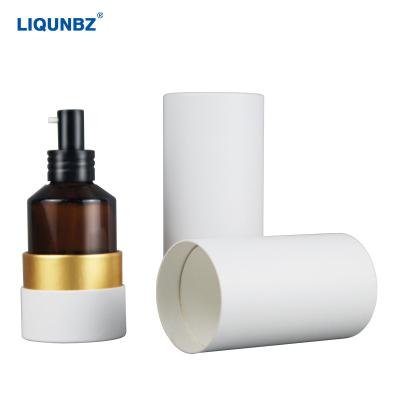 China Recycled Materials Color Printing Perfume Stamping Paper Box Essential Oil Cylinder Paper Can Melts Packaging Round Tube Edge Custom Paper TU for sale