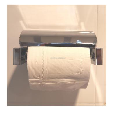 China Plastic ABS Plastic Toilet Paper Holder For Small Roll Bathroom Roll Holder Stick On Or Screw In for sale