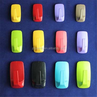 China Durable Removable Self Adhesive Plastic Color Wall Hooks for sale