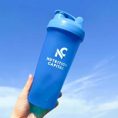 China Viable Wholesale Gym 600ml Fitness Shaker Bottle Custom Logo Protein Sports Water Bottle With Blender Ball for sale