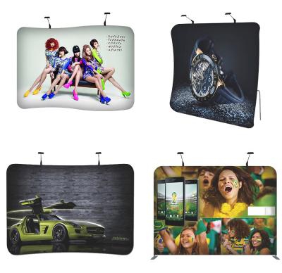 China 210g MERIS Polyester Photo Booth Trade Show Wall Pop Wall Banner Stand Pillow Case Backdrop Custom Tension Printing Straight Fabric for sale