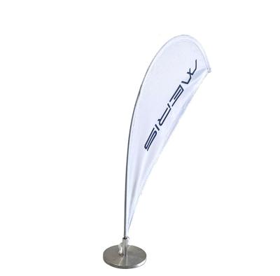 China MERIS Mini Table Banner Mini Tear Drop Desk Flag With Custom Printing for sale