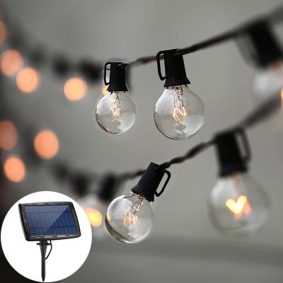 China American Garden Solar Garden Lights Outdoor Waterproof 18ft 10 G40 Bulbs Led Patio String Lights For Decorative Lawn for sale