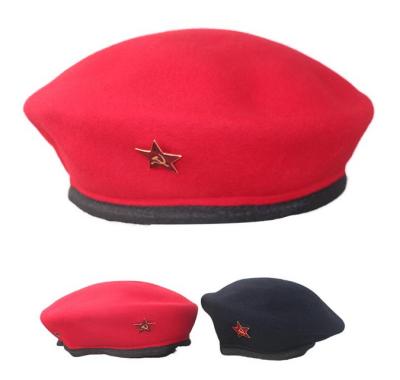 China Character Guangzhou Factory Fashion Design New Wholesales Suede Cloth Winter Hat Captain Beret Hat for sale