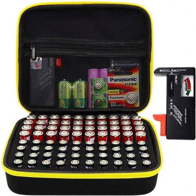 China Water Dustproof Shockproof Registance Eva Battery Organizer Storage Case for 80 Batteries with Battery Tester&Accessories Bags Custom EVA Carrying Bag for sale