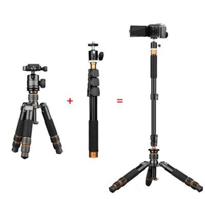 China Video Camera Monopod+ Smarphone QingZhuangshidai Q166A Mini Tabletop Tripod +Q148 Selfie Stick Monopod With Free Phone Holder For Camcorder for sale