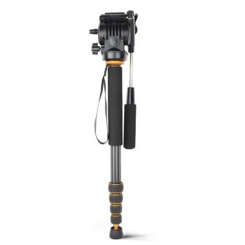 China Photographic equipment Canton carbon fiber monopod selfie tripod stand 3 way panhead tripod monopod for sale