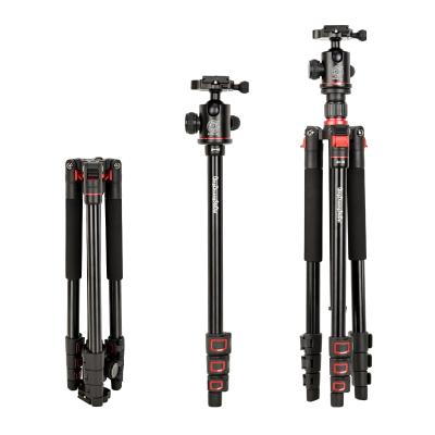 China 165CM Professional Digital Camera Tripod QZSD High Max Load 8KG Aluminum Tripod Stand With Panoramic Ball Head Telescopic Tripod for sale