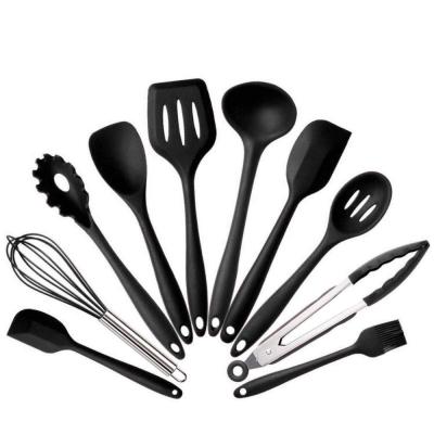 China Sustainable Wholesale Nonstick Heat Resistant Amazon Cooking Silicone 10pcs Kitchen Utensil Set for sale