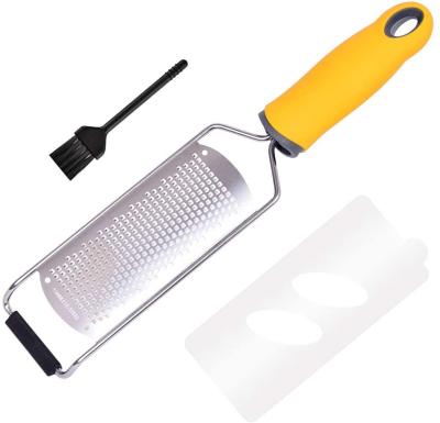 China Stainless Steel Viable Blade Ginger Garlic Chocolate With Razor-Sharp Parmesan Zester Lemon Zester Grater Cheese Cover & Brush for sale