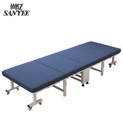 China Healthy Collapsible Fashion Metal Folding Guest Bed With Foam Mattress Foldable Single Bed Width 70cm SY-2100 for sale