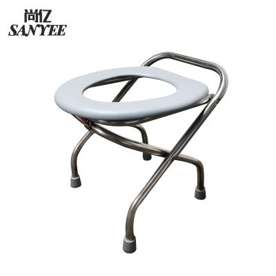 China Supply Disabled Toilet Facilities And Pregnant Women Stainless Steel Frame Folding Bathroom Sit Stool Toilet Sit Stool SY-D10 for sale