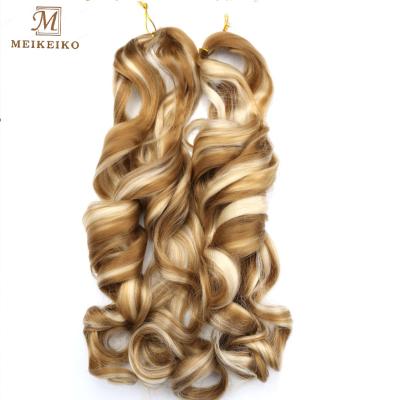 China Loose Wave 20 Inch Loose Wave Crochet Braid Hair Synthetic Ombre Spiral Curls Pre Stretched Braiding Hair Extensions For Black Woman for sale