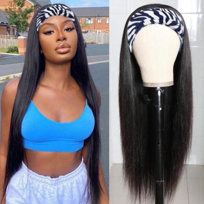 China 100% Straight Virgin Hair Wig Headband Virgin Hair Wig Headband Brazilian Human Hair Wigs Wholesale Adjustable for sale