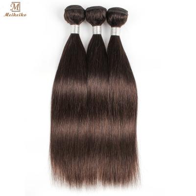 China Hair Weave Factory Wholesale #2 Dark Brown Unprocessed Hair Extension Bundles Silky Straight Raw 100% Virgin Hair for sale