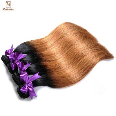 China Brazilian Human Hair 100% Straight Human Hair 1B/30 Weave Bundles Remy Hair Weft Extensions 1 Piece for sale