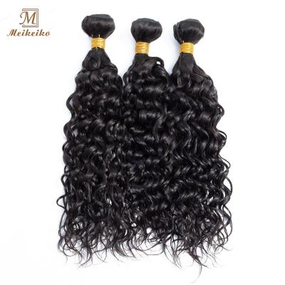 China Unprocessed Hair Weaves 100% Raw Virgin Water Wave Brazilian Cuticle Aligned 1B# Hair Color Natural Hair Raw Unprocessed Water Wave Bundles for sale