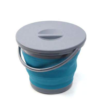 China Portable Camping Collapsible Wash Bucket Silicone Collapsible Bucket for sale