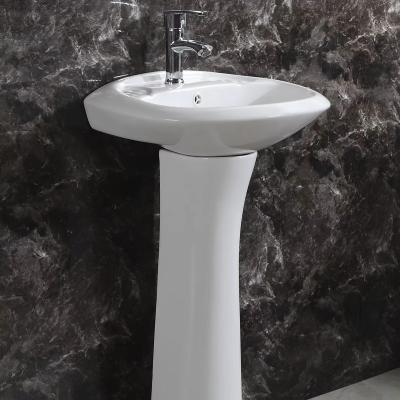 China Modern Cheap Price Small Back To Wall Round Free Stand Bathroom Sink Ceramic Full Pedestal Hand Wash Basin for sale