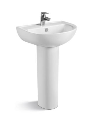 China Modern Hotel design Sanitary ware Bathroom pedestal hand wash basin laboratory ceramic sinks for sale