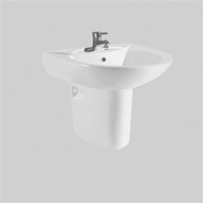 China Modern Unique One Piece Floor Standing Modern White Ceramic Pedestal Basin for sale