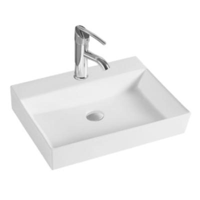 China Modern Newly Morden Design Sanitary Wares Rectangular White Hand Wash Sink For Bathroom Countertop Lavabo for sale