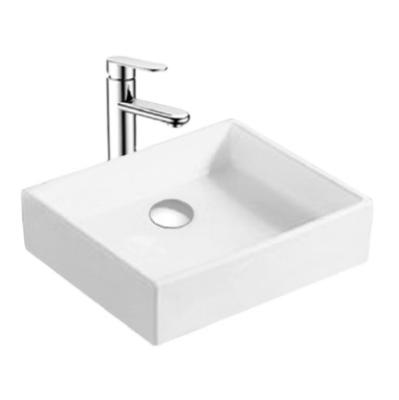 China Modern Morden Design Rectangular White Art Sink 19 Inches Porcelain Wash Lavabo Ceramic Hotel Sanitary Ware for sale