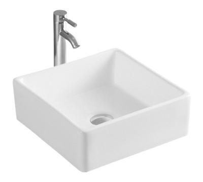 China Modern Economically Priced Luxurious White Rectangular Vessel Bathroom Sink Durable High Gloss Ceramic Countertop Basin for sale