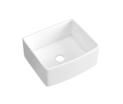 China Without Faucet Hot Sale White Retangular Porcelain Basin Undermount Kitchen 24Inches Morden Style for sale