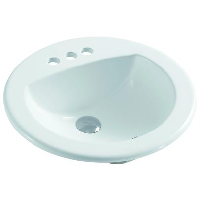 China Modern Sanitary Ware  Basin Bathroom Sink Top Mount Round Oval  Ceramic Sink 19 Inches for sale