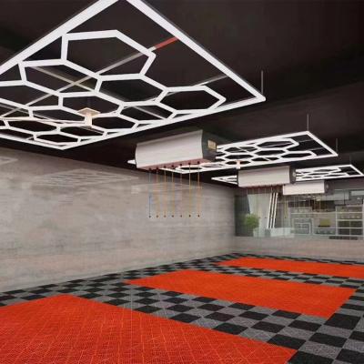 China Car Workshop high quality  hexagonal garage led light honeycomb ceiling light grid led light garage for sale