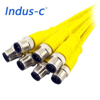 China Waterproof M12 8 Pin M12 Automotive Cable M12 Sensor Straight Connector Male Female Shielded Overmolded Connector for sale