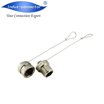 China Male Female Automotive M12 Connectors Dust Cap With Chain for sale