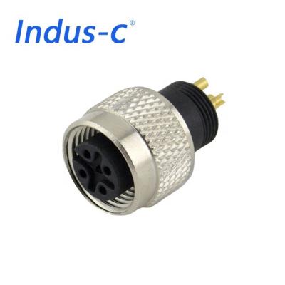 China Bnc m12 sensor shielded 4 terminal waterproof female moldable connector for industry for sale