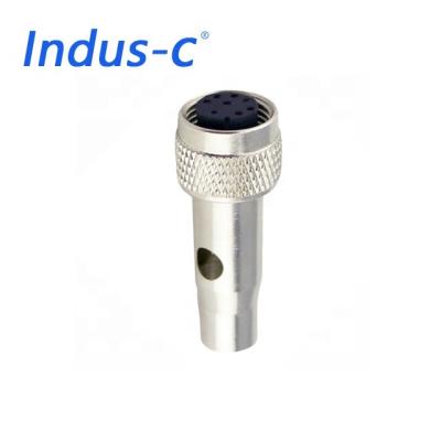 China Moldable Shielded Stainless Sensor Terminal DC Female x-code m12 Circular Connector for sale