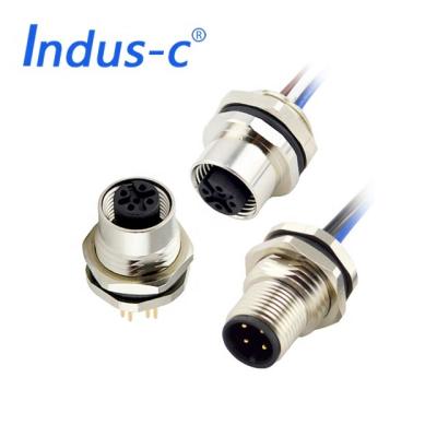 China m12 pin mount 5 pcb straight and 90 degree automotive waterproof connector for sale