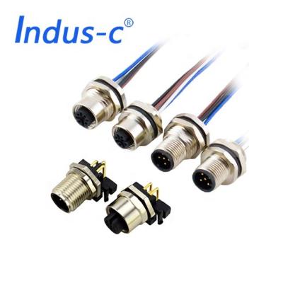 China Automotive equivalent to m12 male female connector 3pole 4pole 5pole 8pole 12pole for sale