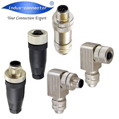 China Automotive field ethernet assembly connector male 4 quick lock pin shielded m12 lvds connector for sale