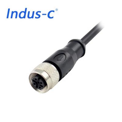 China M12 Sensor A Code 5pole Female Straight Waterproof Cable Connector, PVC for sale