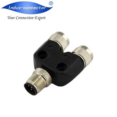 China Kable waterproof m12 optical male to female 12pin splitter connector waterproof electrical wiring code protected for industry for sale