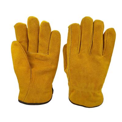 China General Work Safety High Quality Warm Cotton Fleece Cow Split Leather Working Gloves Hand Protection Buffalo Lined Glove for sale