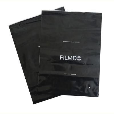 China Recyclable Cheap Custom Printed Black Plastic Zipper Garment Shirt Packaging Zipper Pouches With Own Logo for sale