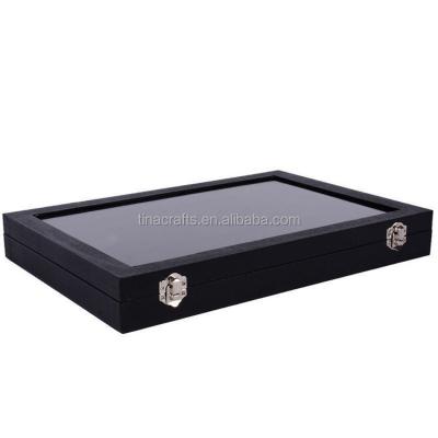 China Velvet 100places Velvet Ring Display Tray With Cover for sale